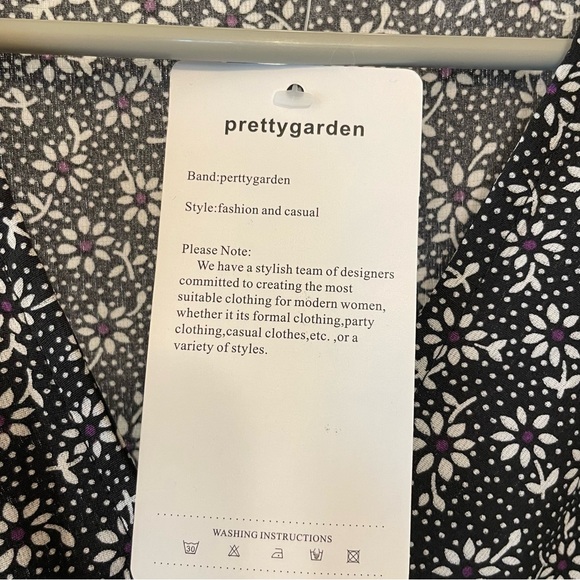 NWT Prettygarden Cottagecore Prairie Boho Floral Faux Wrap High Low Dress Size M - Picture 6 of 9